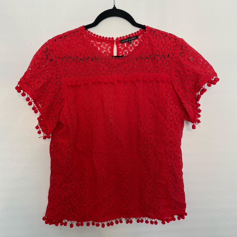 Red tassel boutique top